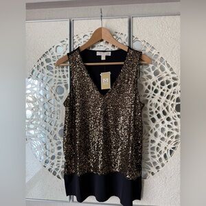 Michael Kors Bronze Sequin V-Neck Camisole